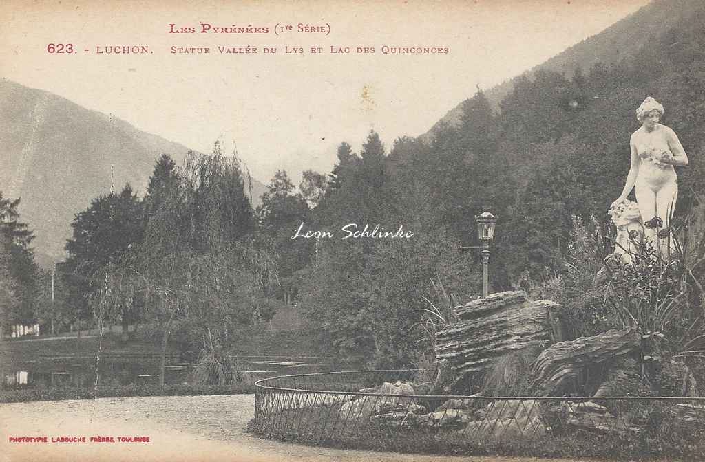 1 - 623 - Luchon - Statue Vallée du Lys et Lac des Quinconces