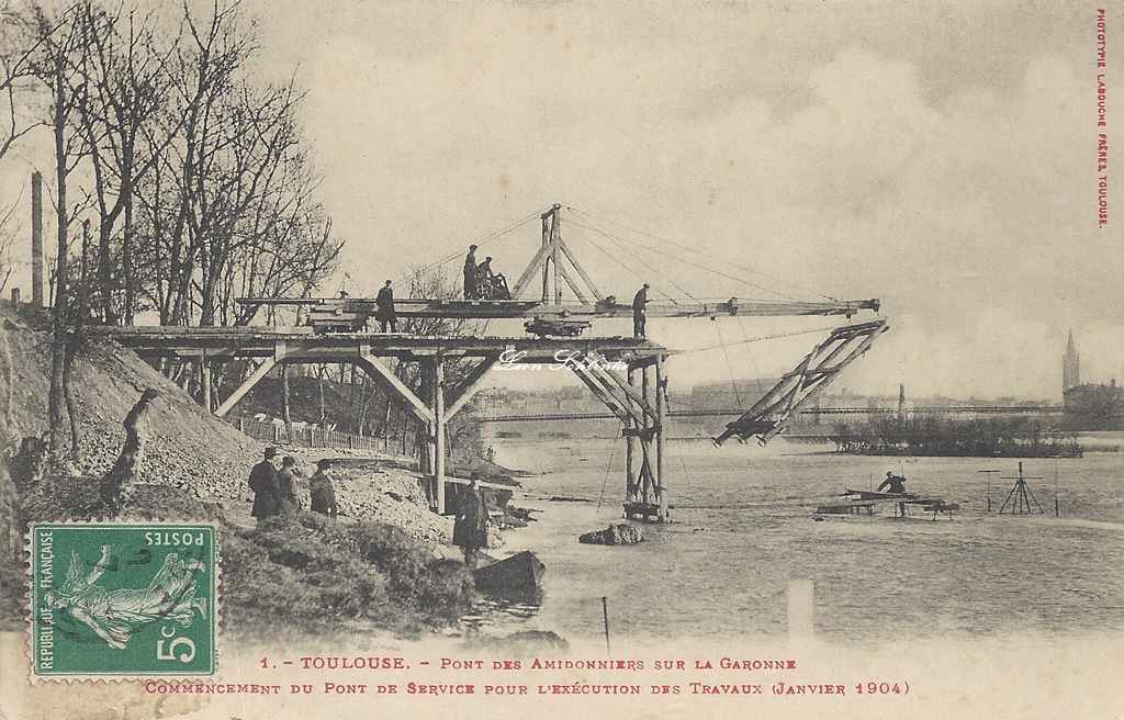 1 - Le pont de service au début des travaux (Janvier 1904)