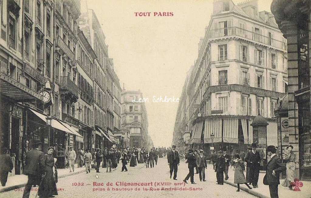 1032 - Rue de Clignancourt prise à la hauteur de la rue André-Del-Sarte