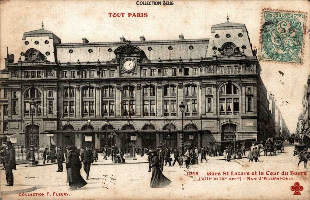 1048 - Gare St-Lazare et la Cour du Havre - Rue d'Amsterdam