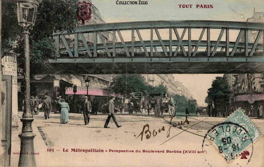 105 - Le Métropolitain - Perspective du Boulevard Barbès