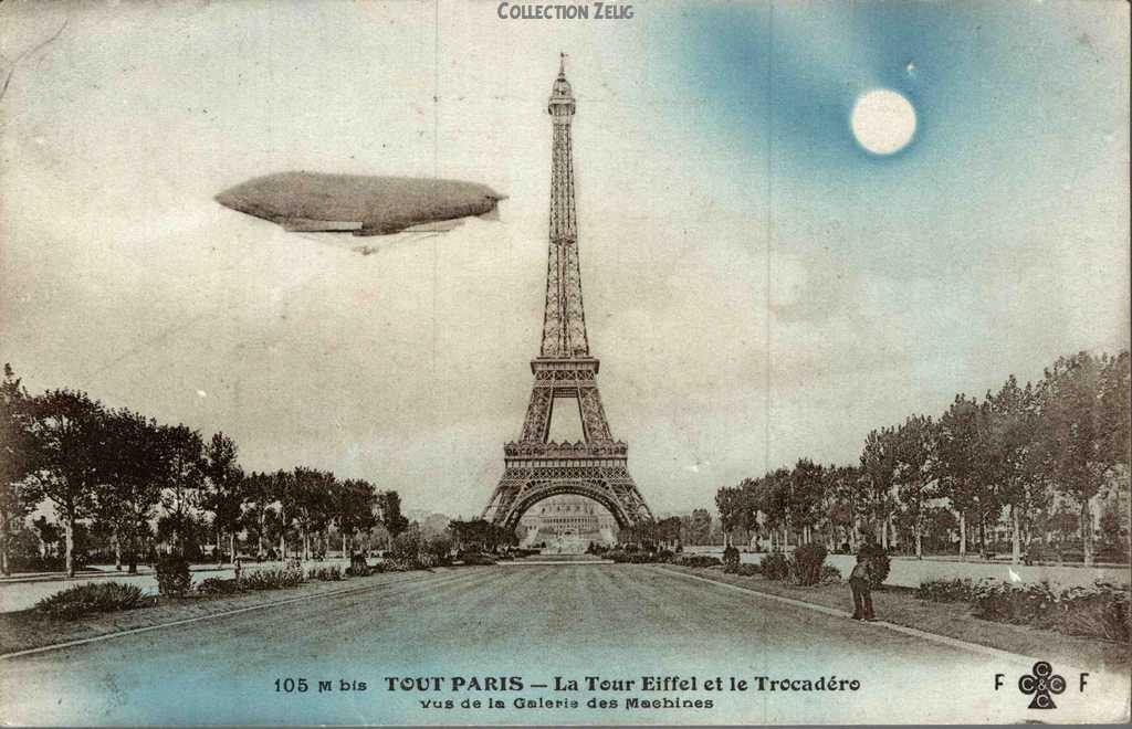 105 M bis - La Tour Eiffel et le Trocadéro vus de la Galerie des Machines