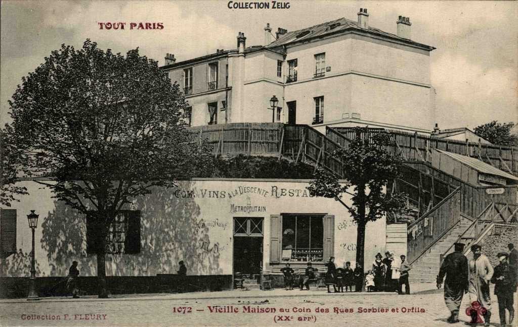 1072 - Vieille maison au coin des Rues Sorbier et Orfila