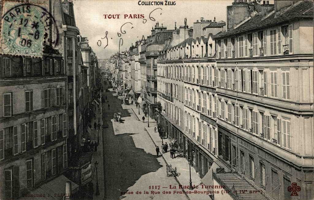1117 - La Rue de Turenne prise de la Rue des Francs-Bourgeois
