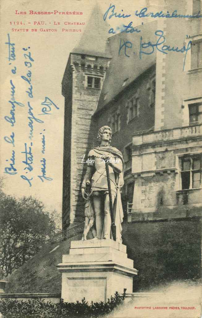 LB 1124 - Le Château, statue de Gaston Phoebus