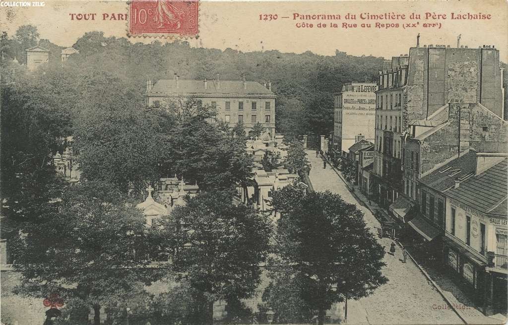 1230 - Panorama du Cimetière du Père-Lachaise - Coin de la Rue du Repos