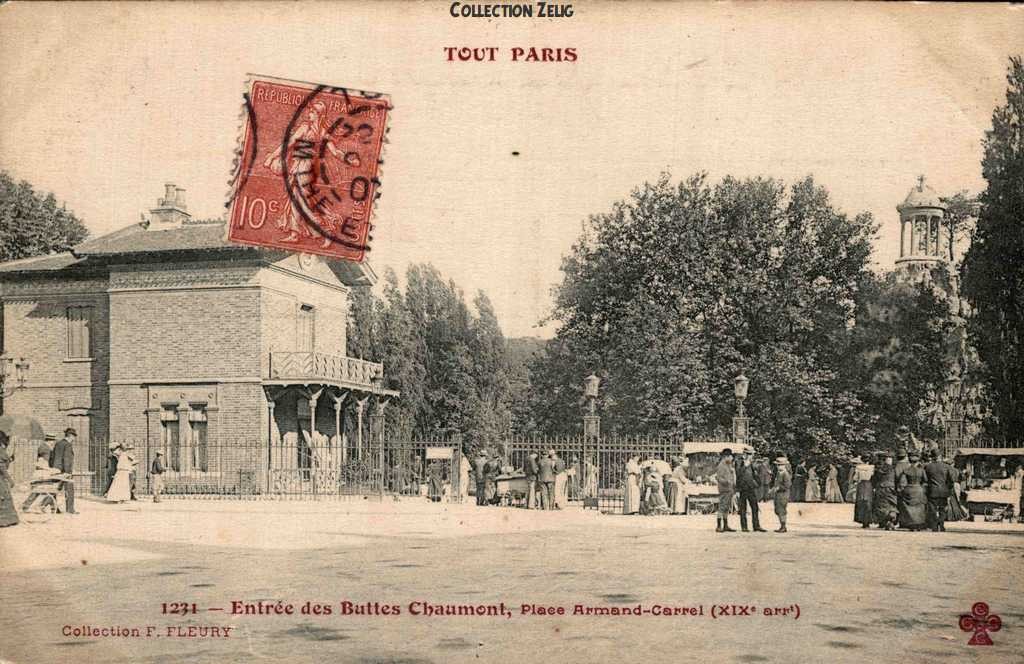 1231 - Entrée des Buttes-Chaumont - Place Armand-Carrel