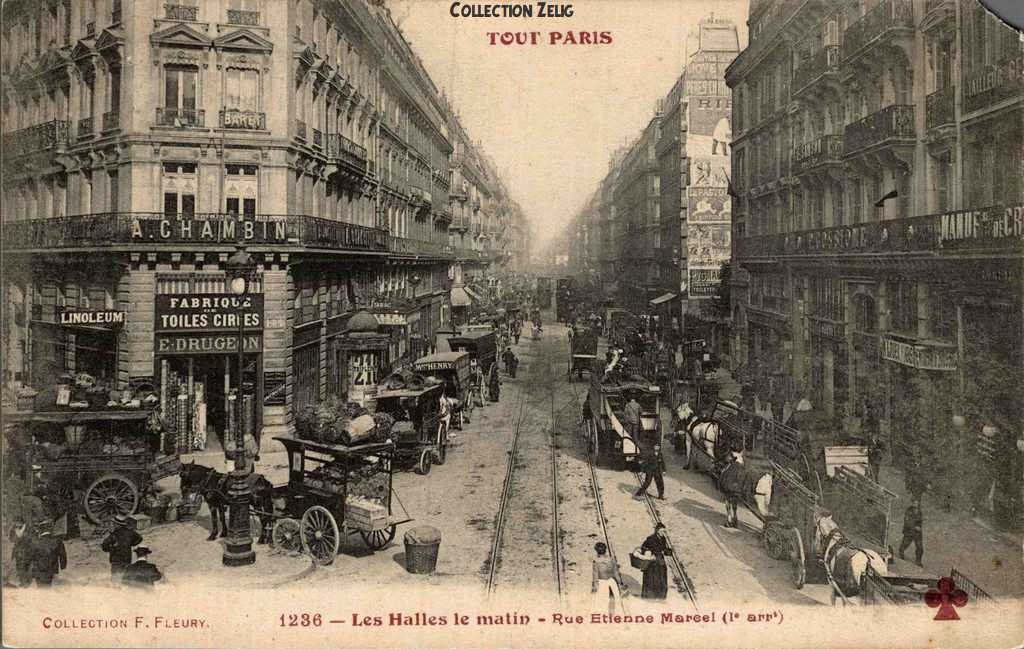 1236 - Les Halles le matin - Rue Etienne-Marcel