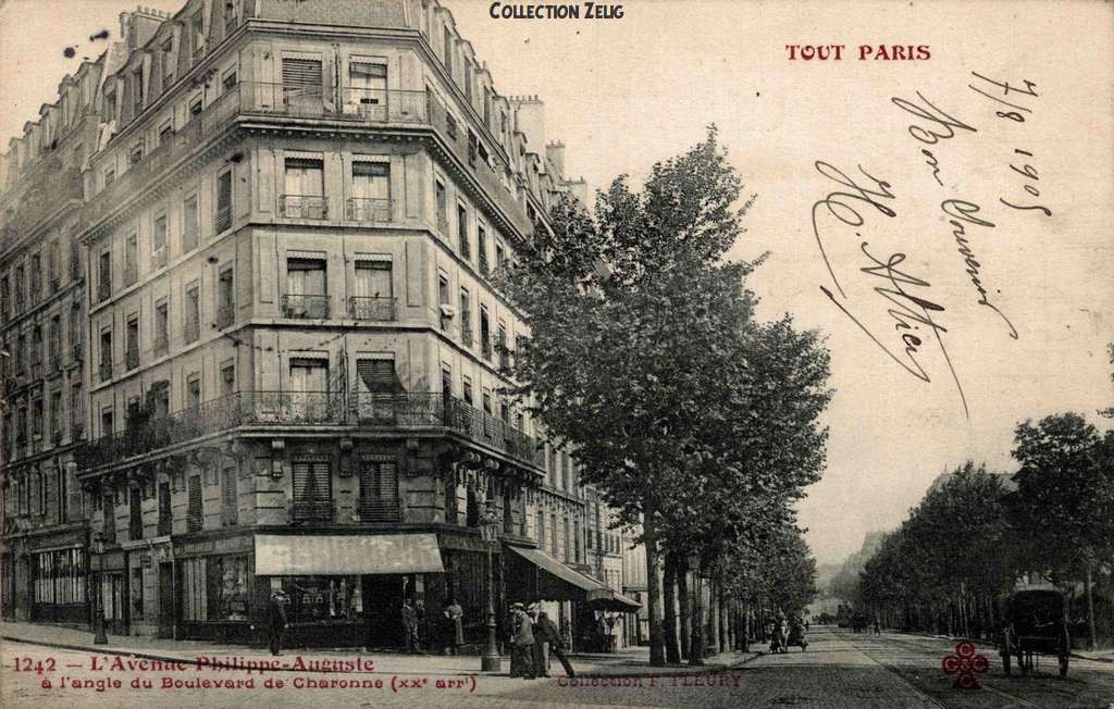1242 - L'Avenue Philippe-Auguste à l'angle de la Rue de Charonne