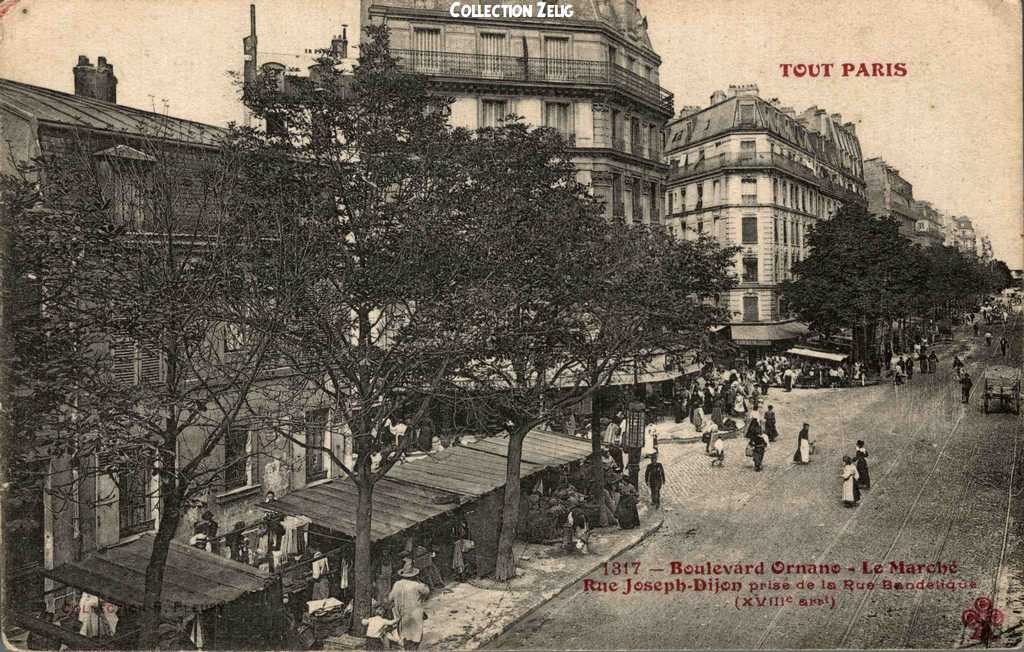 1317 - Boulevard Ornano - Rue Joseph-Dijon prise de la Rue Baudelique
