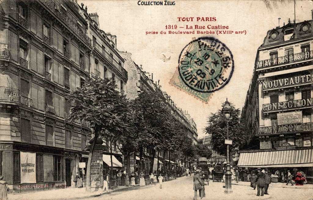 1319 - La Rue Custine prise du Boulevard Barbès
