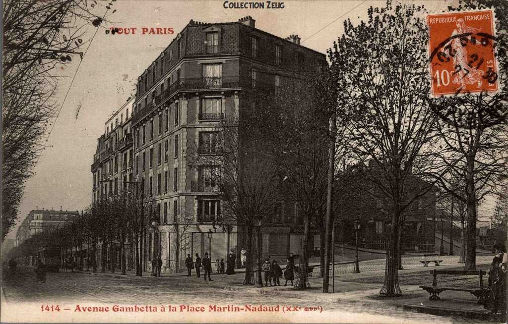 1414 - Avenue Gambetta à la Place Martin-Nadaud