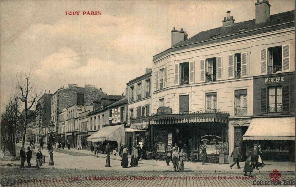 1428 - Le Boulevard de Charonne au coin de la Rue de Bagnolet
