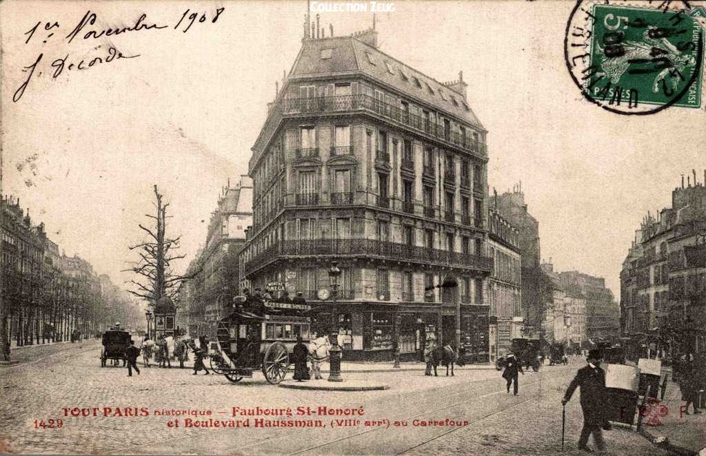 1429 - Faubourg St-Honoré et Boulevard Haussmann au Carrefour