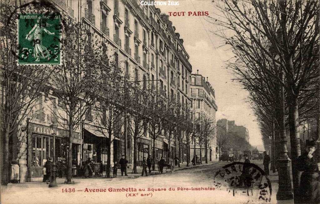 1436 - Avenue Gambetta au Square du Père-Lachaise