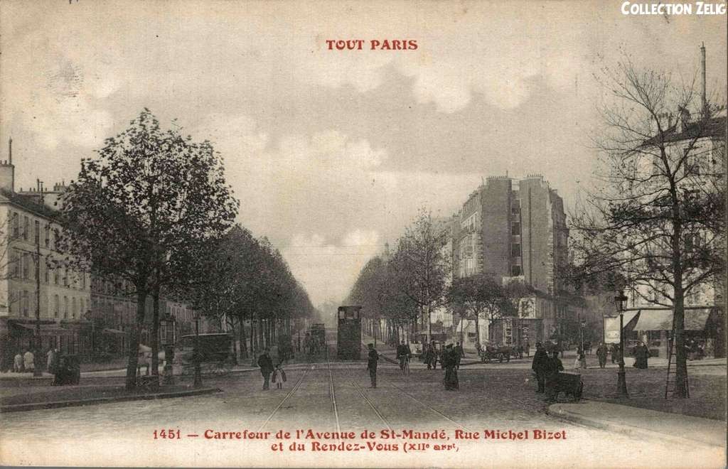 1451 - Carrefour de l'Avenue St-Mandé, Rue Michel-Bizot et Rue du Rendez-Vous