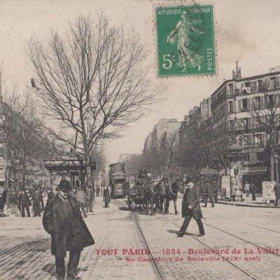 TOUT PARIS 1564 - Boulevard de la Villette au Carrefour de Belleville