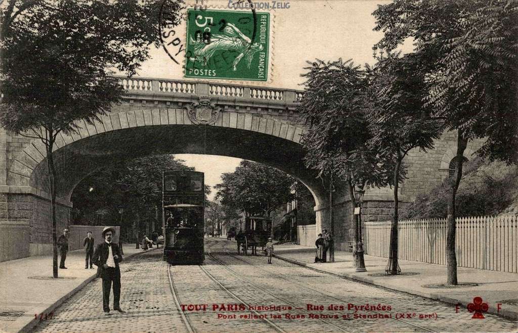 1717 - Rue des Pyrénées - Pont reliant les Rues Ramus et Stendhal