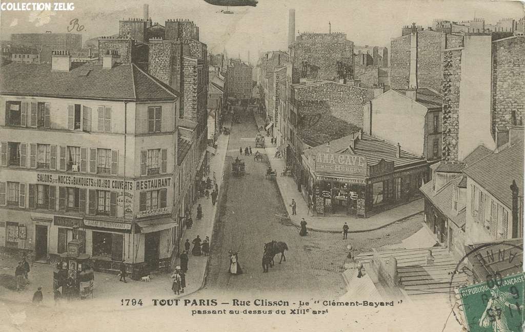 1794 - Rue Clisson - Le Clément-Bayard passant au-dessus du XIII° arrt