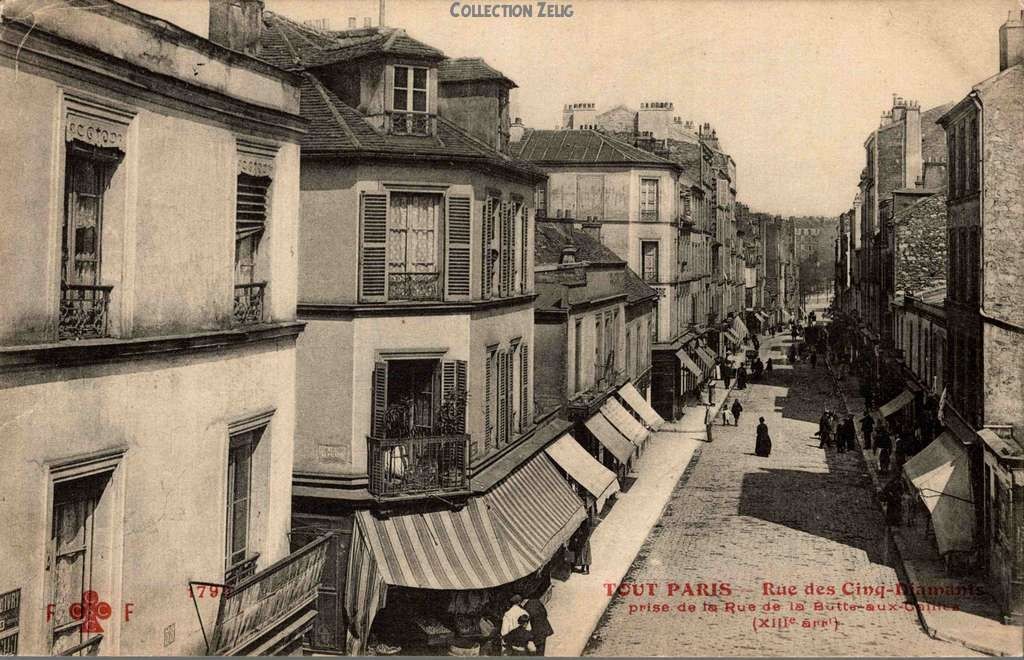 1799 - Rue des Cinq-Diamants prise de la Rue de la Butte-aux-Cailles