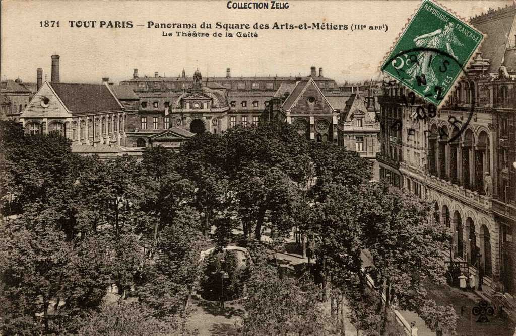 1871 - Panorama du Square des Arts-et-Métiers, le Théâtre de la Gaité