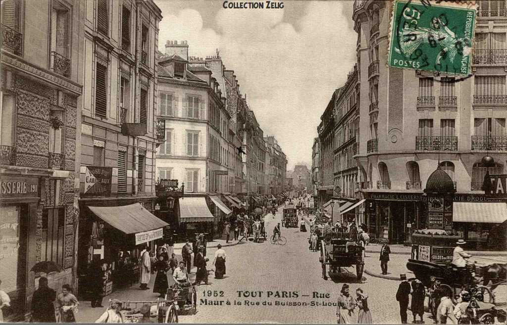 1952 - Rue St-Maur à la Rue du Buisson-St-Louis
