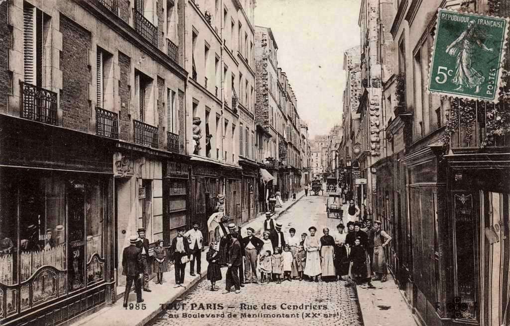 1985 - Rue des Cendriers au Boulevard Ménilmontant
