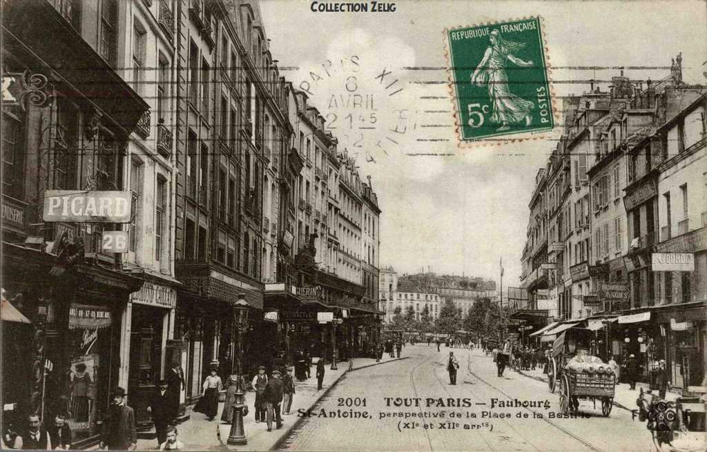 2001 - Faubourg St-Antoine, perspective de la Place de la Bastille