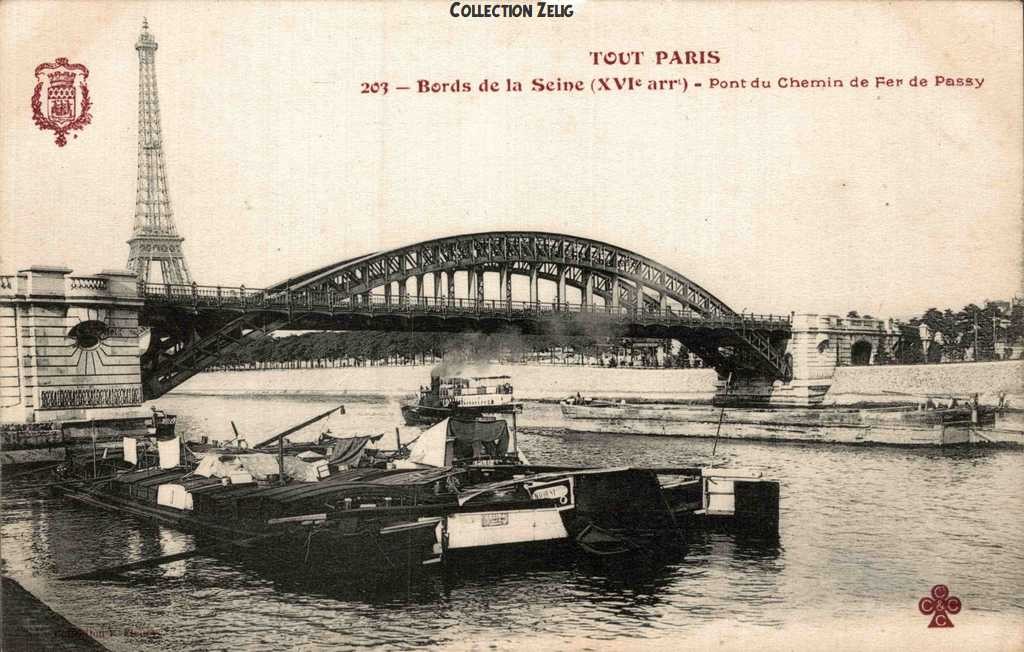 203 - Bords de la Seine - Pont du Chemin de Fer de Passy