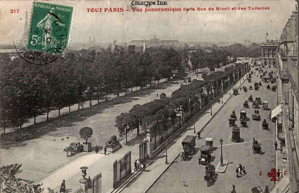 217 - Vue panoramique de la Rue des Tuileries et des Tuileries