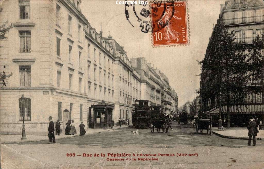 288 - Rue de la Pépinière à l'Avenue Portalis - Caserne de la Pépinière