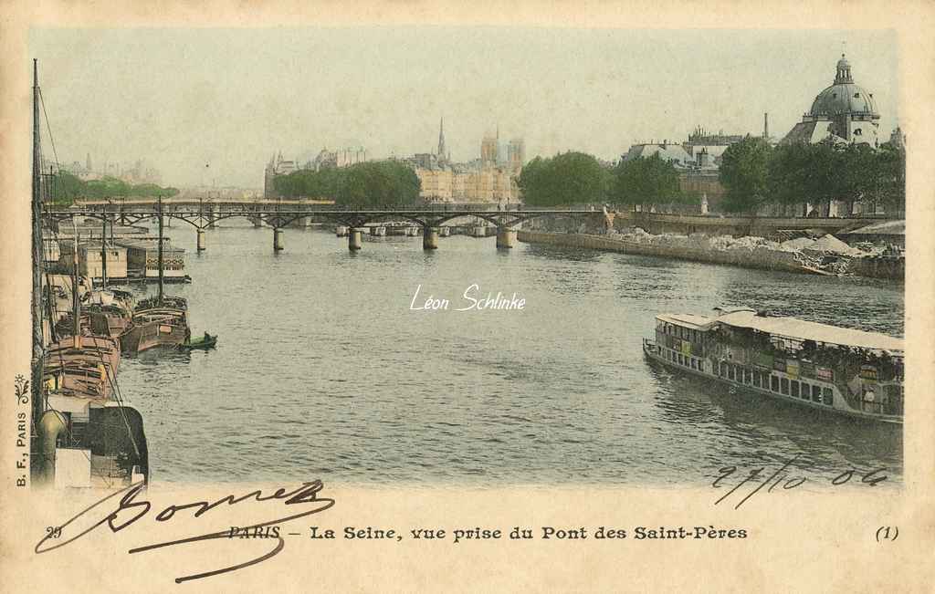 29 - La Seine, vue prise du Pont des Saint-Pères (1)