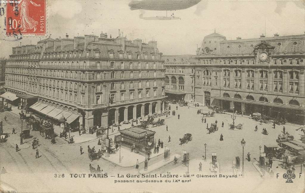 326 - La Gare Saint-Lazare - Le Clément-Bayard passant au-dessus du IX° arrt