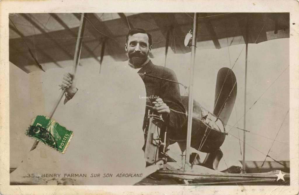 35 - Henry Farman sur son Aéroplane