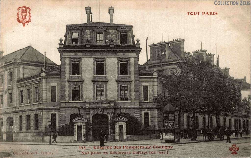 355 - Caserne des Pompiers de Chaligny, vue prise du Boulevard Diderot