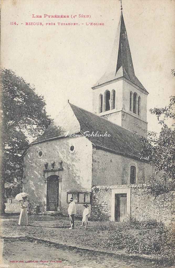 4 - 114 - Bizous près Tuzaguet - L'Eglise