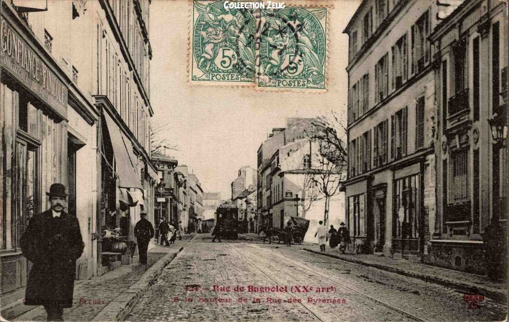 424 - Rue de Bagnolet à la hauteur de la Rue des Pyrénées