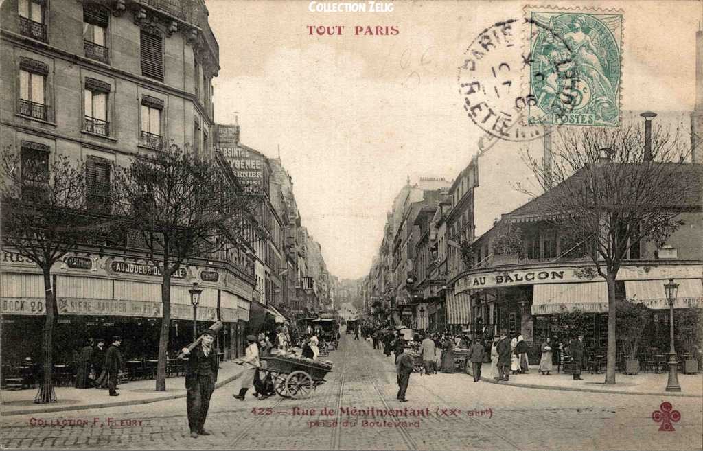 425 - Rue de Ménilmontant prise du Boulevard