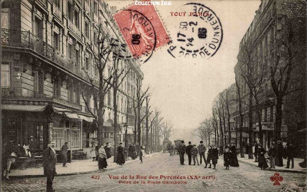 427 - Vue de la Rue des Pyrénées prise de la Place Gambetta