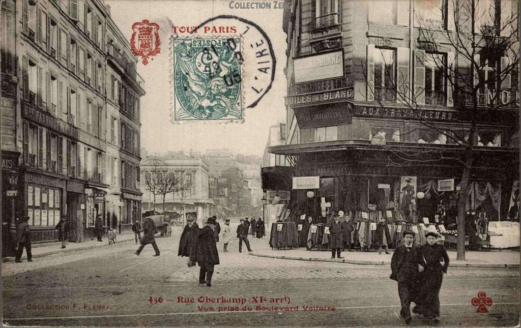 456 - Rue Oberkampf, vue prise du Boulevard Voltaire