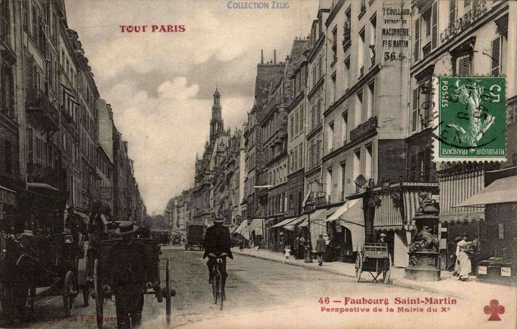 46 - Faubourg St-Martin - Perspective de la Mairie du X°