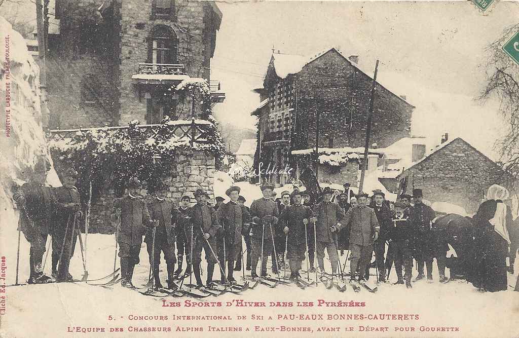 5 - L'équipe des chasseurs alpins Italiens à Eaux-Bonnes pour Gourette