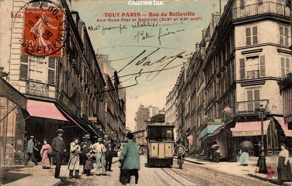 550 - Rue de Belleville aux Rues Piat et Rébeval