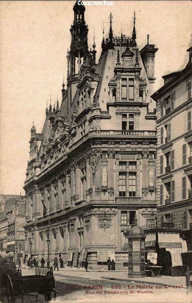 635 - La Mairie du X° arrt - Rue du Faubourg St-Martin