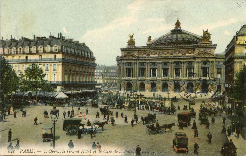 LL 641 (vue 4c) - L'Opéra, le Grand Hôtel et le Café de la Paix