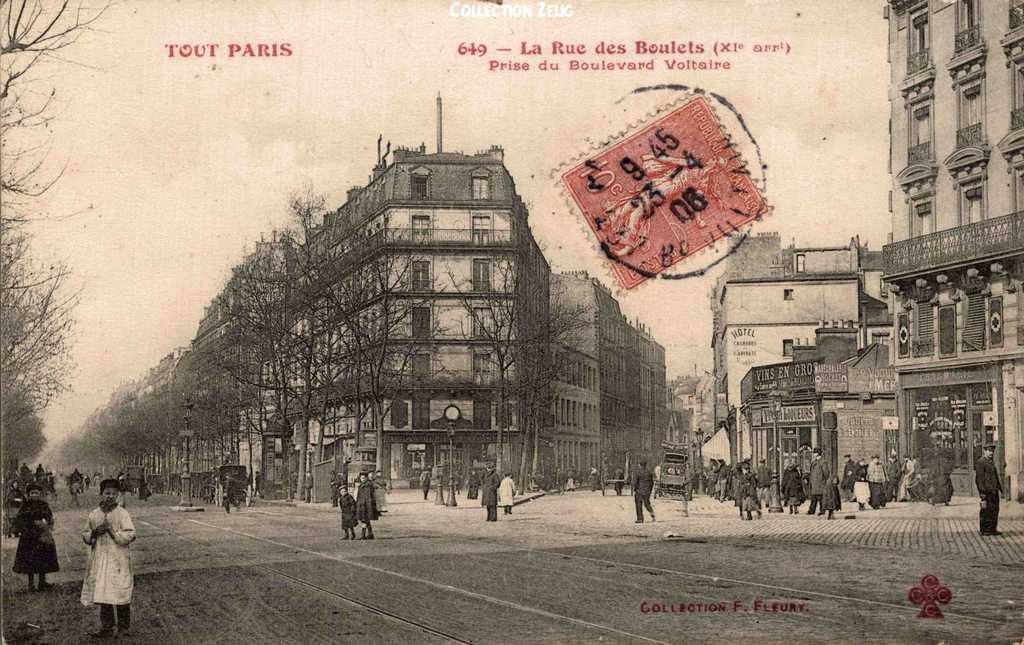649 - La Rue des Boulets prise du Boulevard Voltaire