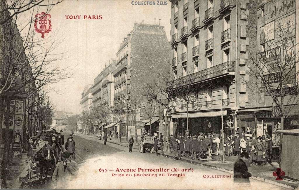 657 - Avenue Parmentier prise du Faubourg du Temple