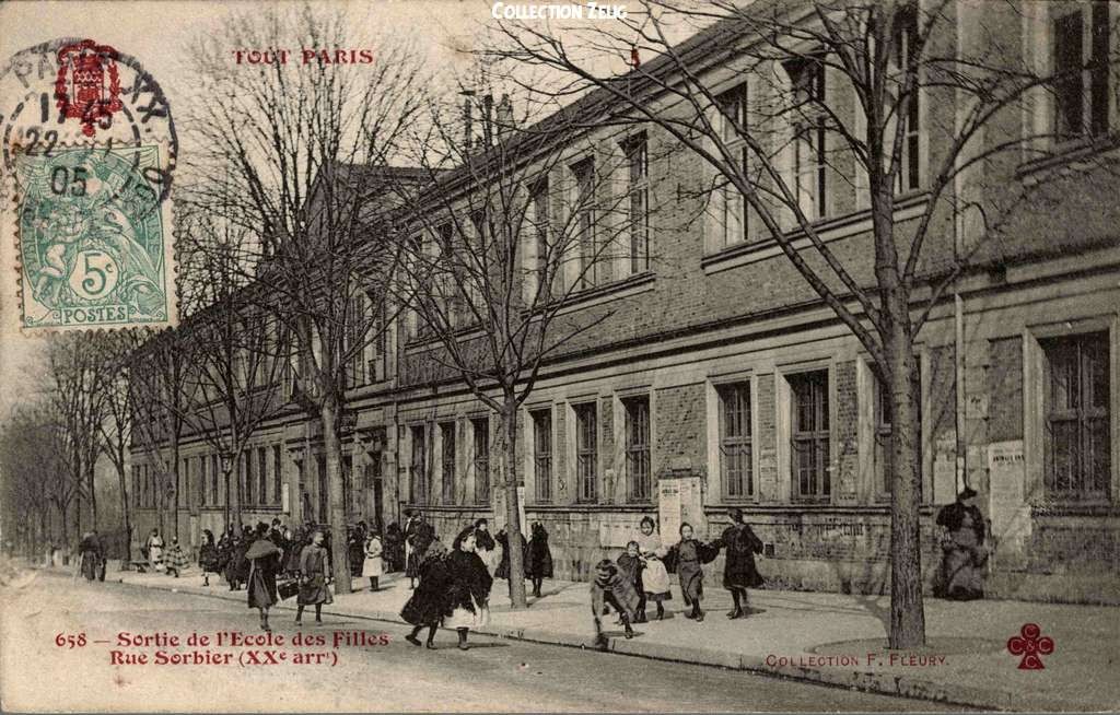 658 - Sortie de l'école des Filles - Rue Sorbier