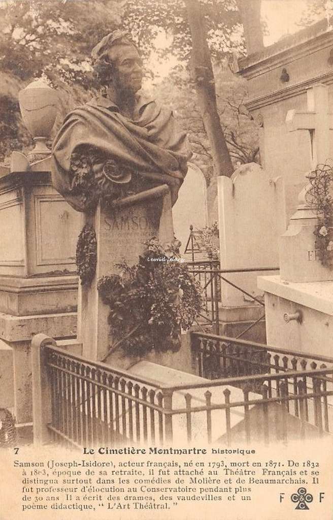 7 - Samson (Joseph-Isidore) acteur français né en 1793, mort en 1871