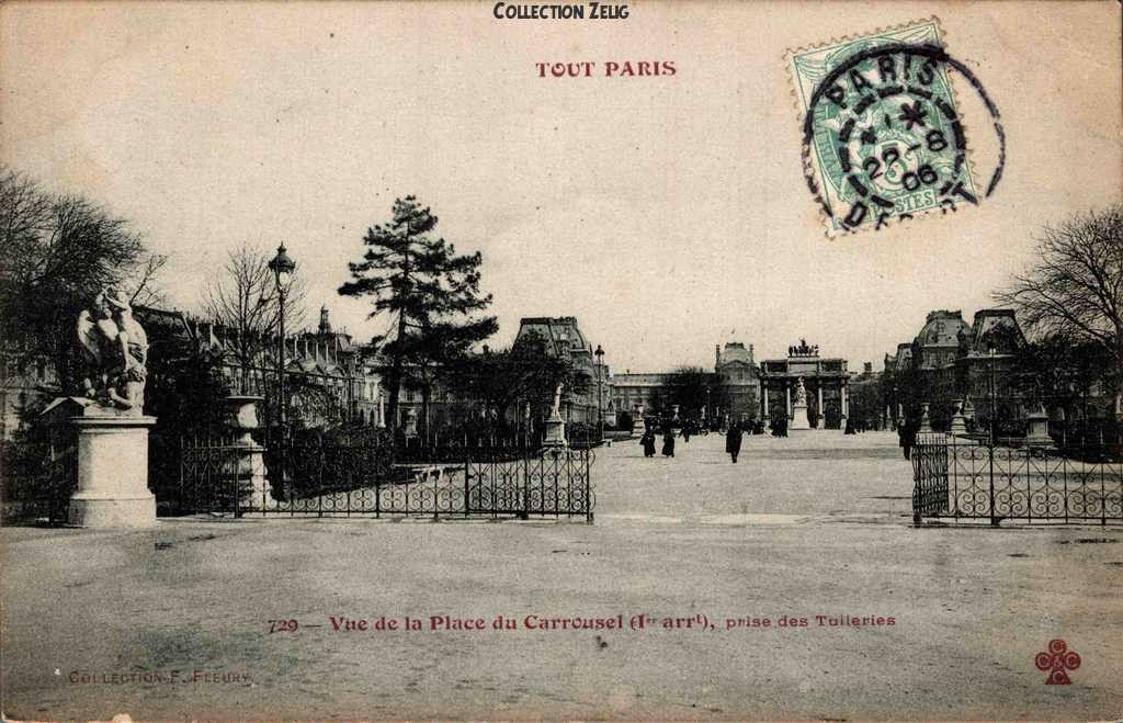 729 - Vue de la Place du Carrousel - Jardin des Tuileries